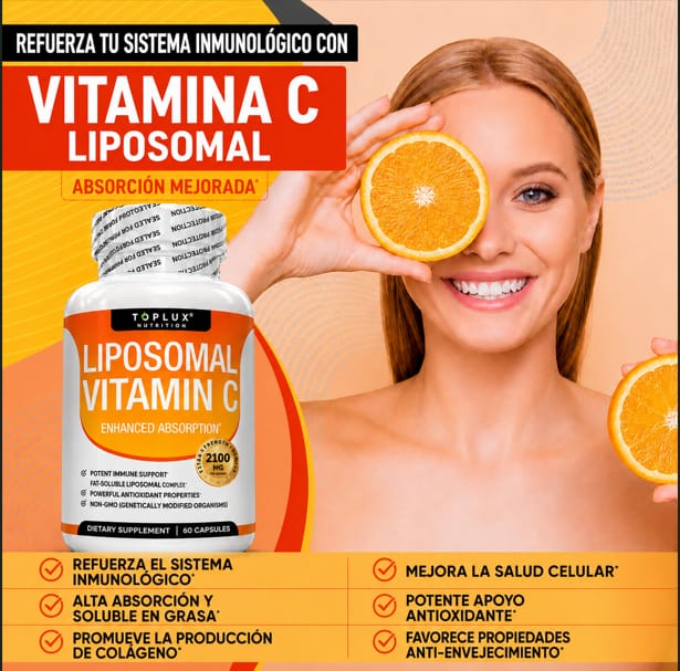 Vitamina C Liposomal Toplux Nutrition 2100 mg | Alta Absorción | Refuerzo Inmunológico | 60 Cápsulas